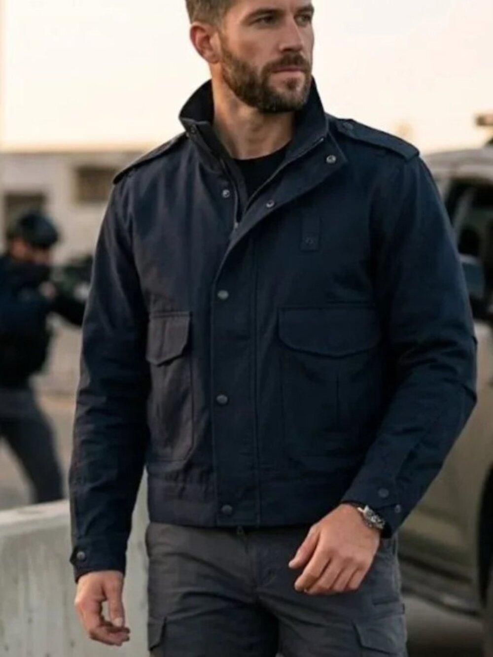 EVIN Police / Security Tactical Crop Jacket - Midnight Navy (XL)